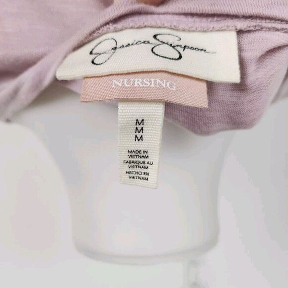 Jessica Simpson Lavender Long Sleeve Knit Tiered Swing Nursing Top size M - Picture 5 of 6